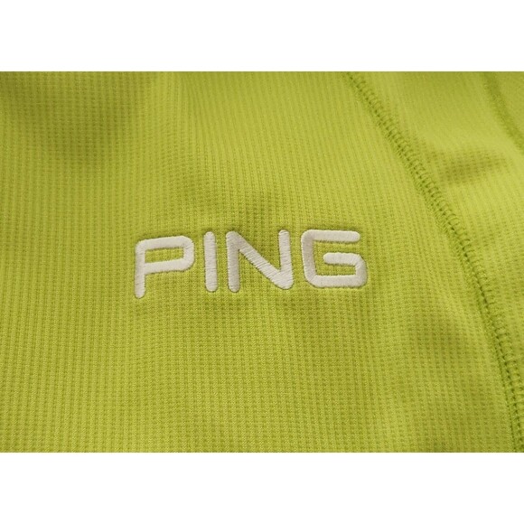 Ping Golf Men's Shirt Medium Pullover Long Sleeve Activewear Logo Neon Green - Picture 3 of 6